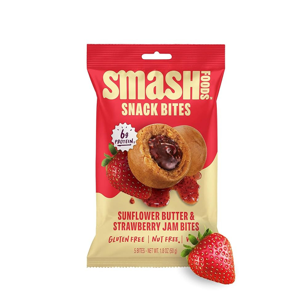 Smash Foods Strawberry Energy Bites | 5 Gluten-Free Vegan Snack Balls with No Sugar Added | 6g Pr... | Amazon (US)