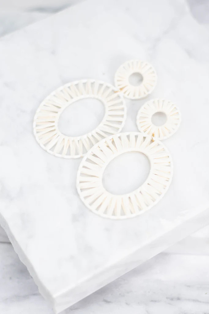 Yacht Party Natural White Earrings | The Mint Julep Boutique