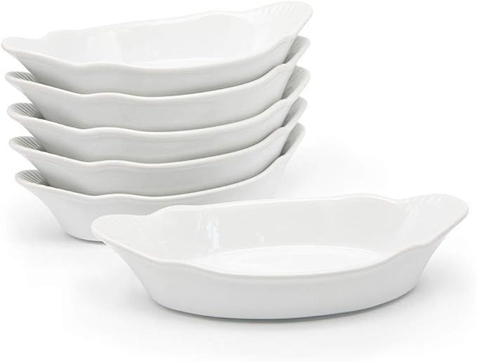 Au Gratin Dish, by KooK, Fine Ceramic Make, Oven Safe, Bakeware, 9in, 18oz, Set of 6 | Amazon (US)