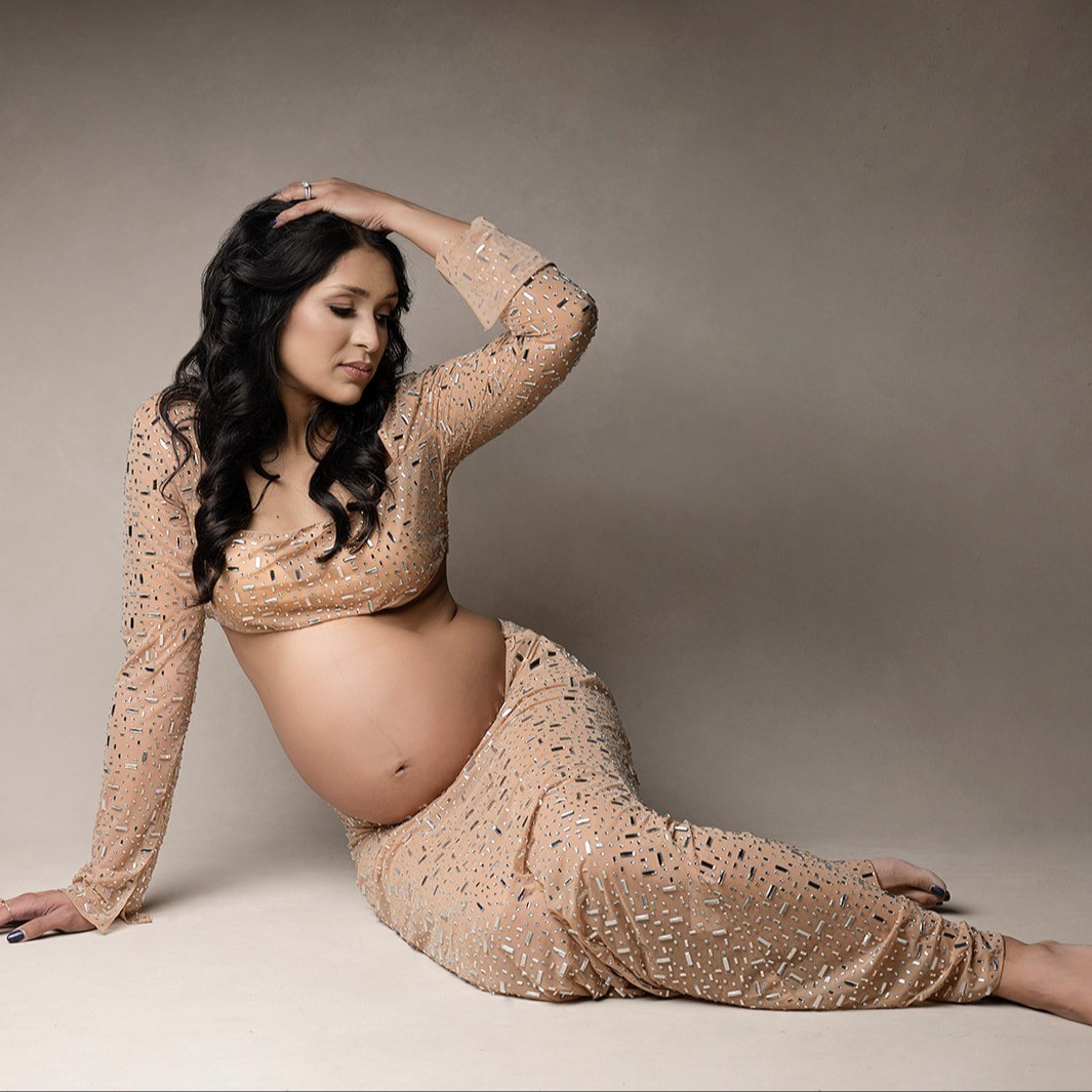 Embellished maternity shoot wardrobe option - love the belly out but the dress comes in a lot of styles. 

#LTKBump #LTKBeauty #LTKBaby