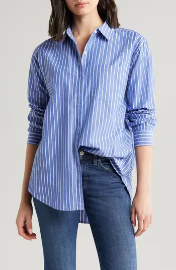 Lucky Brand Oversize Cotton Button-Up Shirt | Nordstrom | Nordstrom