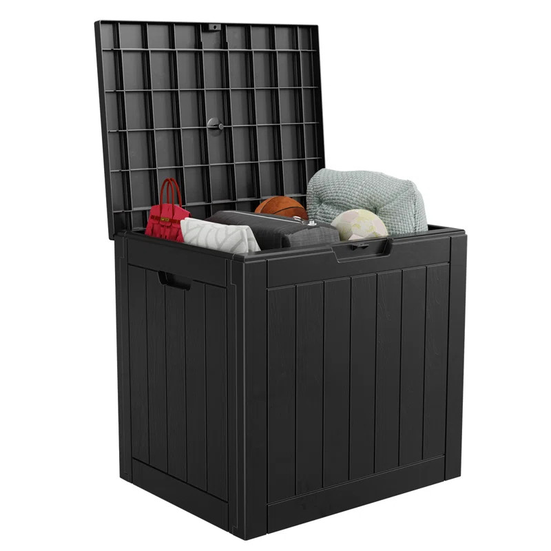 Deck Box 17.1'' W 30.5 Gallons Water Resistant Resin Lockable Deck Box | Wayfair North America