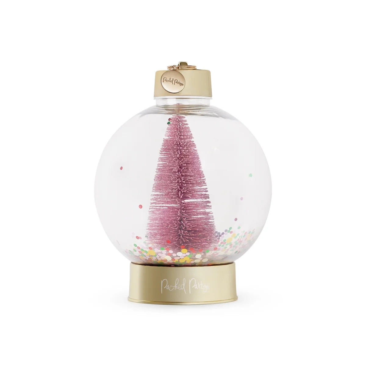 Packed Party Confetti Pink Christmas Tree Snow Globe Ornament | Walmart (US)