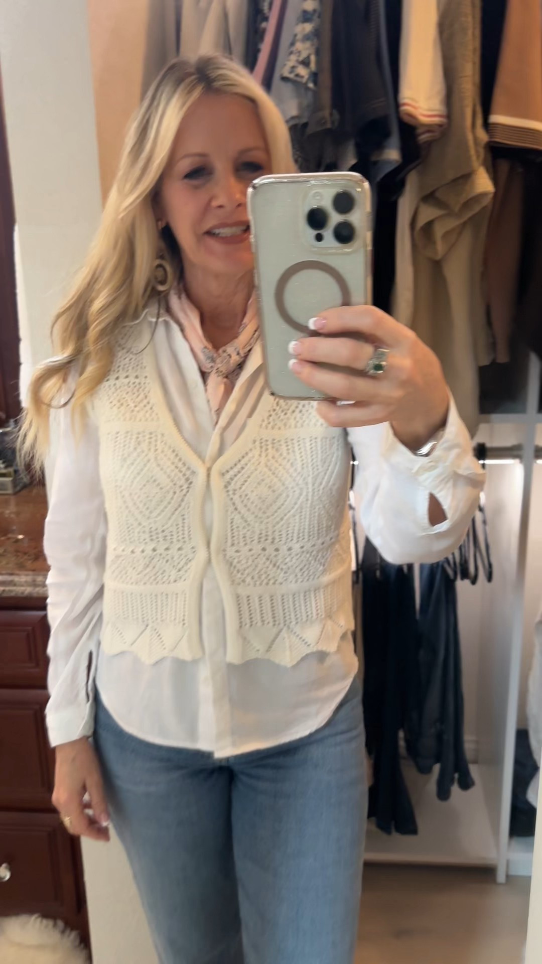 OOTD - Found this sweet knit vest at Target and styled it with a white button down from Amazon and structured Agolde jeans. Wearing XS and 26 jeans. 

Red Carpet of Life, LTK over 50, spring outfit, Target finds, Amazon finds, boots

#LTKFindsUnder50 #LTKStyleTip #LTKWorkwear
