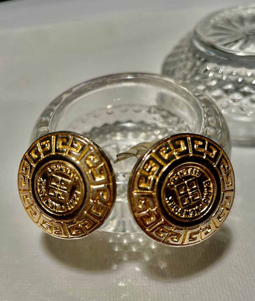 Givenchy Paris New York Iconic Gold Monogram Clip on Earrings Designer Signed Vintage Jewelry - E... | Etsy (US)