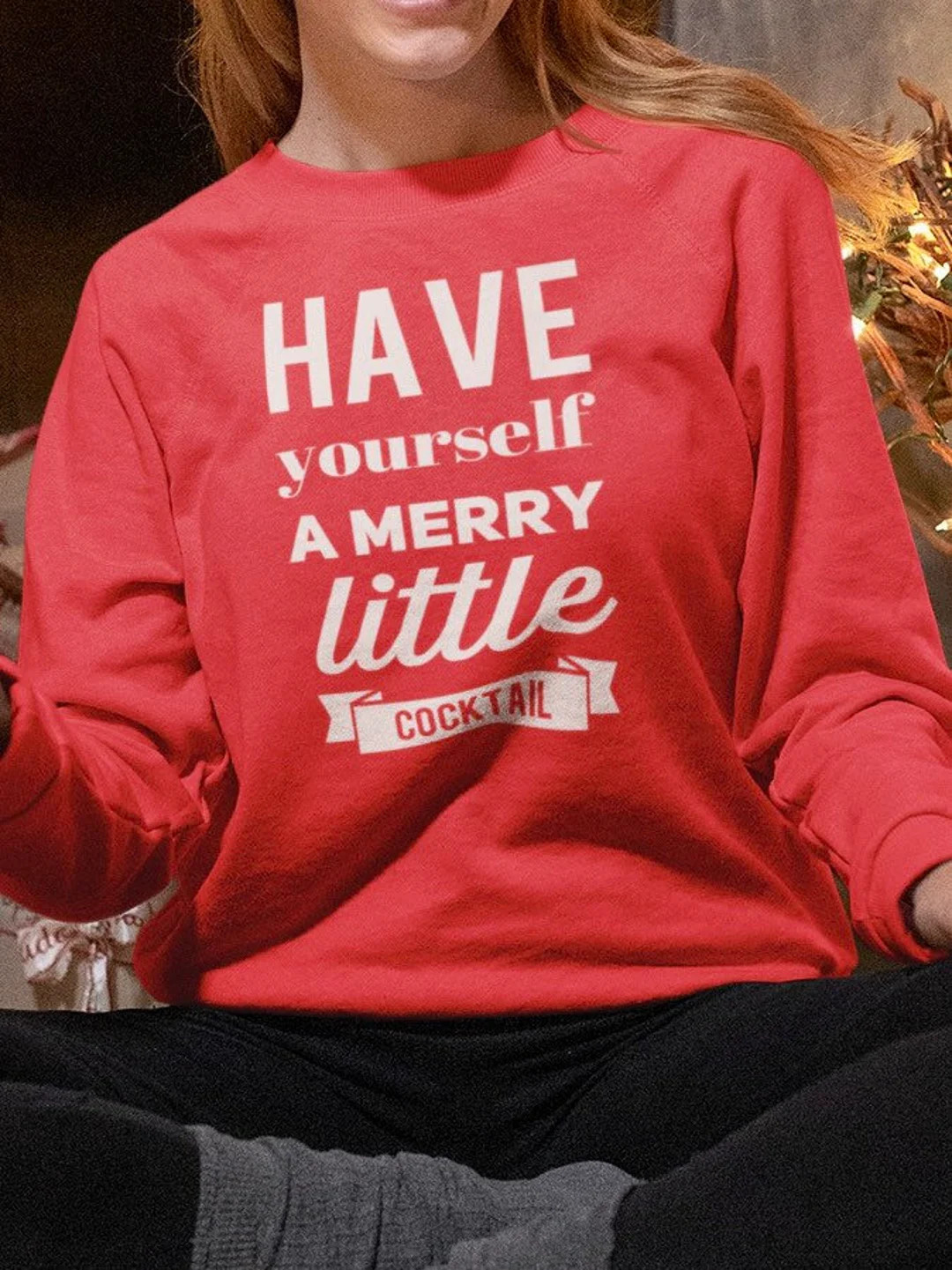 Have yourself a merry little cocktail Christmas crew neck sweatshirt | Etsy (US)