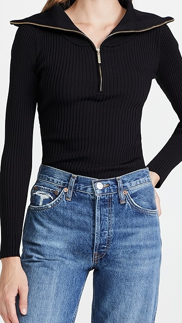 Aguilera Half Zip Thong Bodysuit | Shopbop