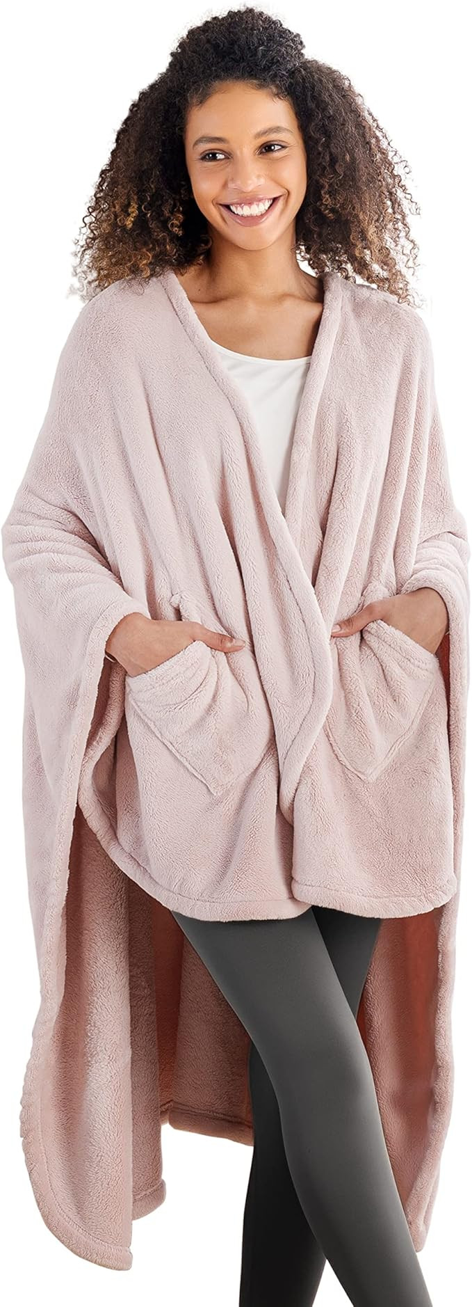 Berkshire Blanket Primalush™ Wearable Blanket, Cozy Loungewear Pocketed Plush Cape Wrap for Adu... | Amazon (US)