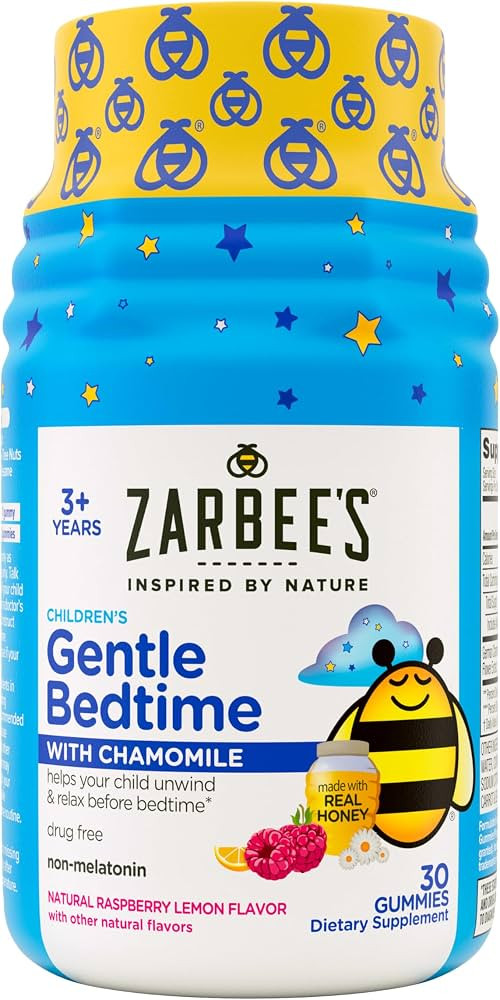 Zarbee's Gentle Bedtime Gummies for Kids - Melatonin-Free Blend of Natural Honey, Raspberry Lemon... | Amazon (US)