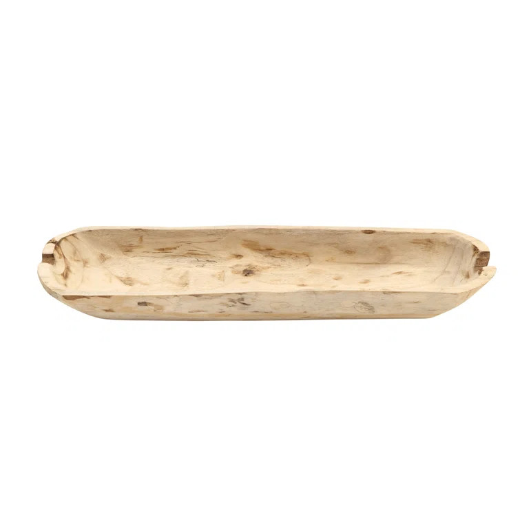 Kailyn Paulownia Wood Oval Decorative Bowl | Wayfair North America