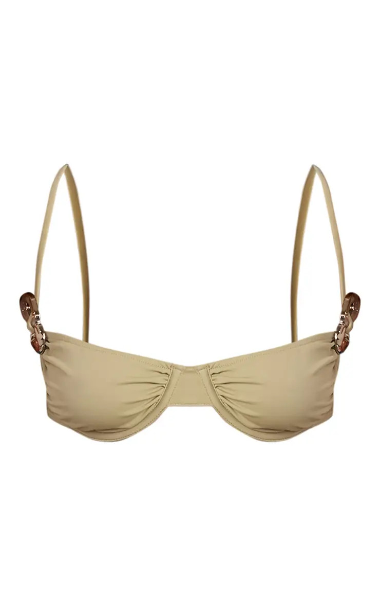 Sage Ring Trim Underwire Bikini Top | PrettyLittleThing UK
