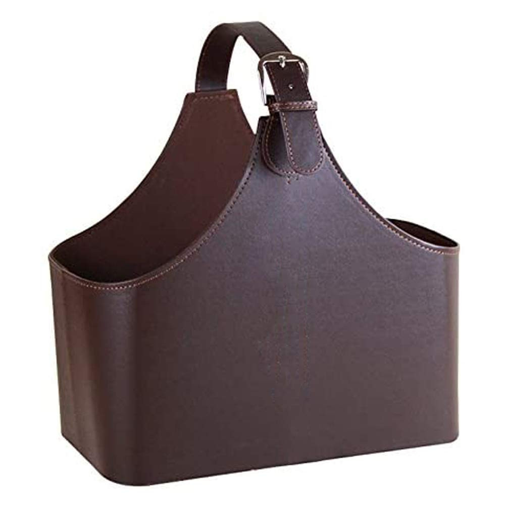 Leather Gift Basket,Magazine Newspaper Holder/Racks,Storage Organizer for Wine Flowers Fruits Can... | Amazon (US)