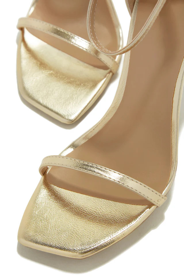 Miss Lola | Celebrate Life Gold Single Sole High Heels | MISS LOLA