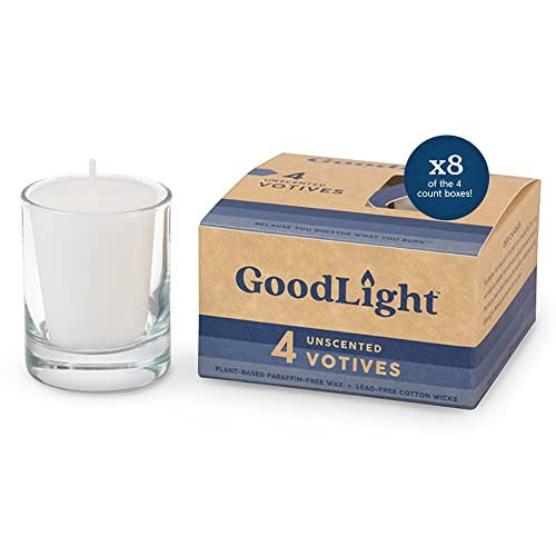 GoodLight Paraffin-Free Votive Candles, Vegan Palm Wax, Clean-Burning and All-Natural Votive Whit... | Amazon (US)
