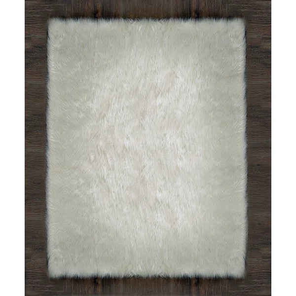 Mullane Faux Fur White Area Rug | Wayfair North America