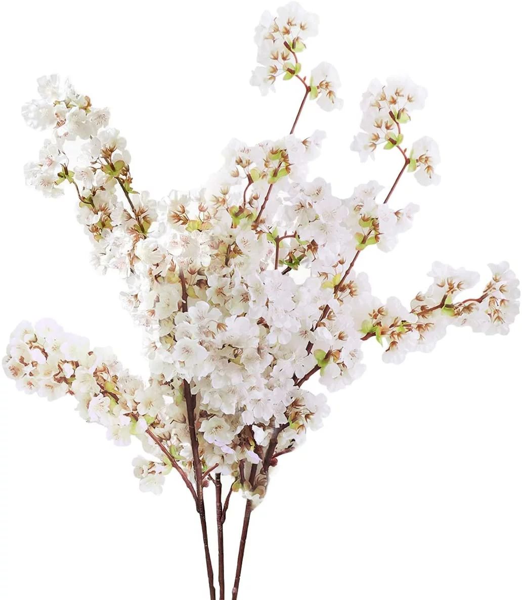 Blahhey White Silk Cherry Blossom Branches, Artificial Cherry Blossom Tree Stems Faux Cherry Flow... | Walmart (US)