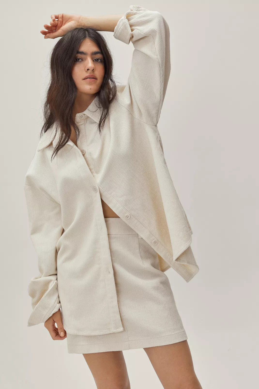 Button Oversized Cord Shirt Co Ord | NastyGal (UK, IE)