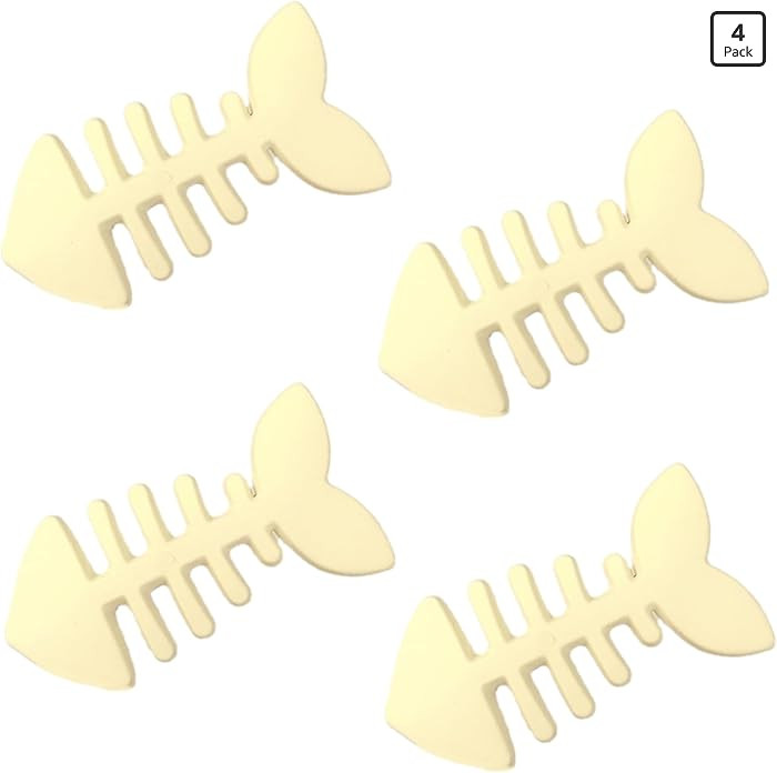 4 Packs Fish Bone Hair Clips, Cute Fish Shaped Hair Barrettes for Women Girls, Geometric Hairpins... | Amazon (US)