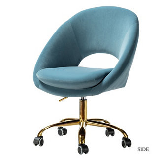 Modern Velvet Office Chair with Adjustable Swivel for Study Vanity | Macy's