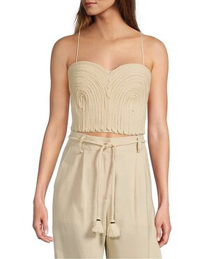 Antonio Melani x Style by Simkins Coordinating Sarah Linen Blend Rope Applique Sweetheart Neck Sl... | Dillard's