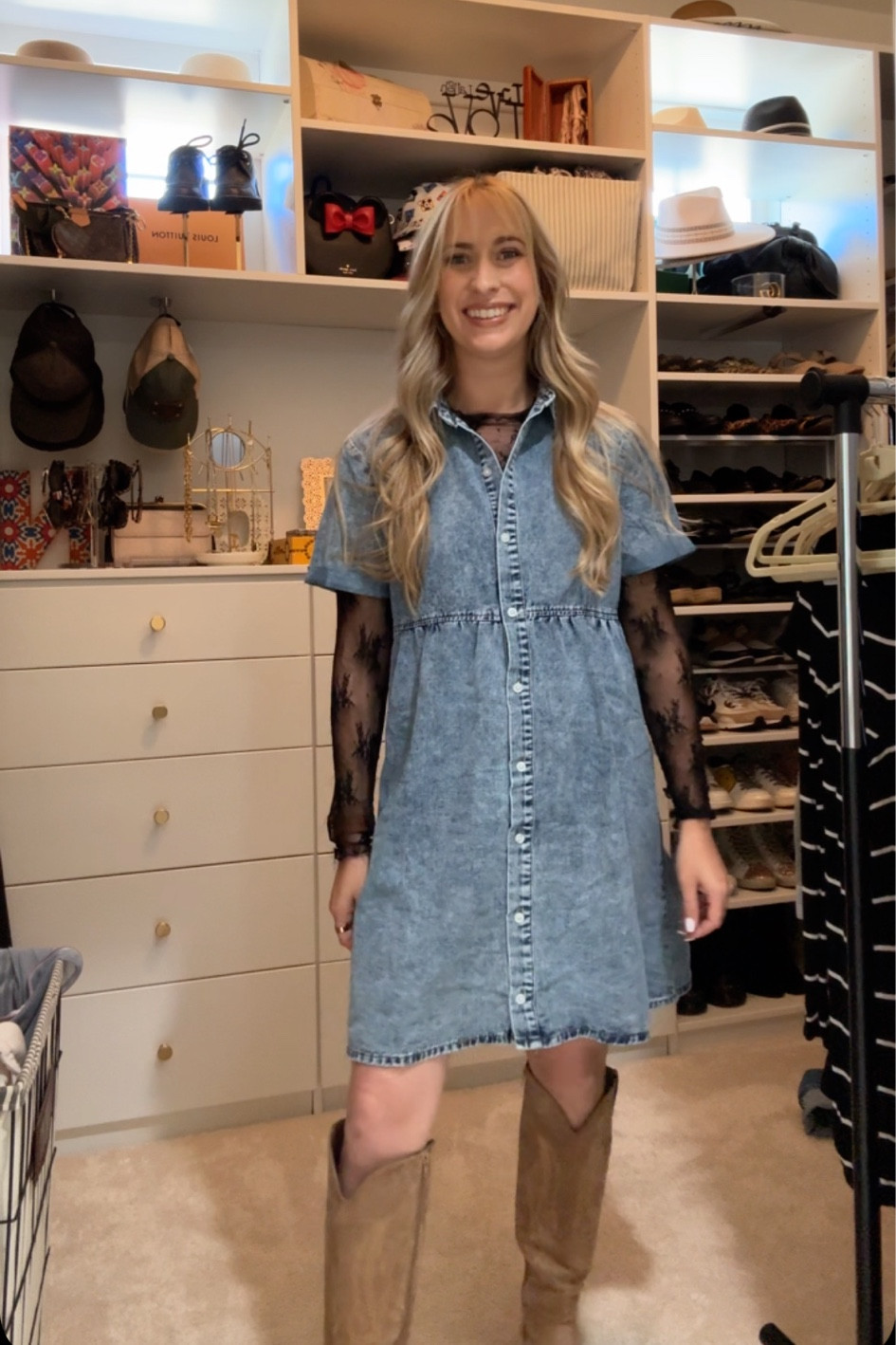 Denim dress with lace undershirt 

#LTKStyleTip #LTKFindsUnder100 #LTKSaleAlert