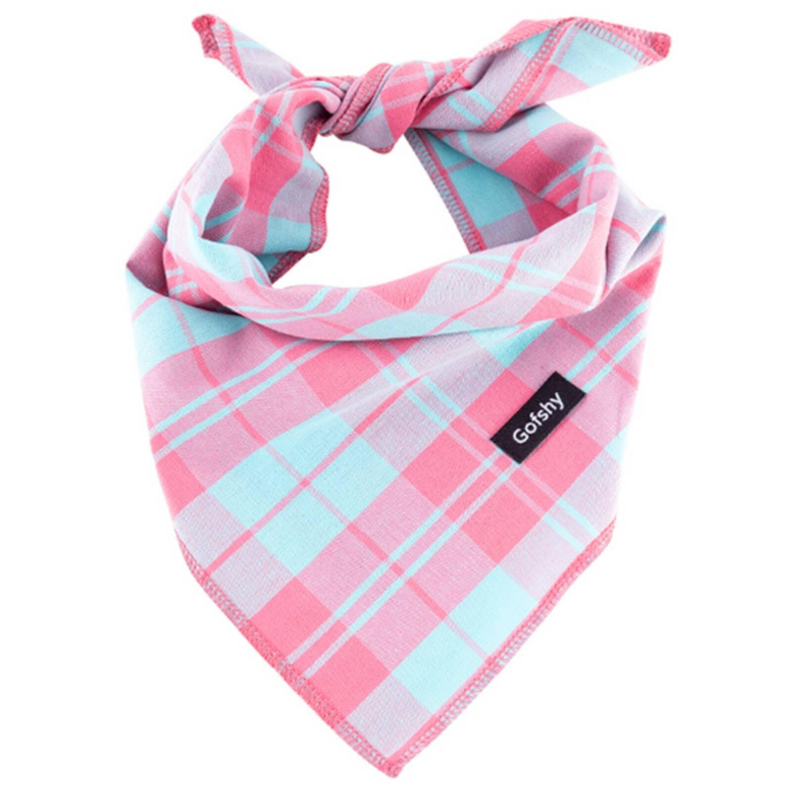 Spring Dog Bandana Large-Dog Scarf Vibrant Color Pink Green Plaid Printing Adjustable Bib Handker... | Amazon (US)