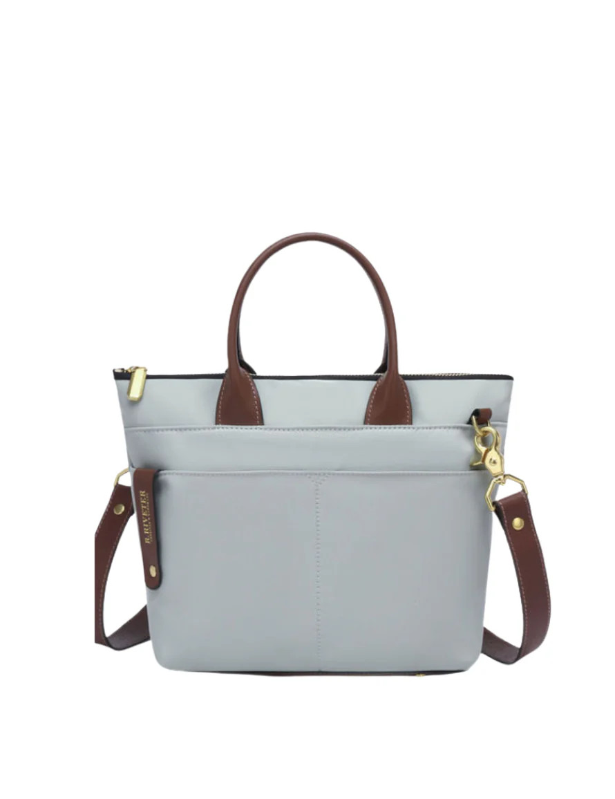 Dot | Small Tote | Slate Nylon + Brown Leather | R. Riveter