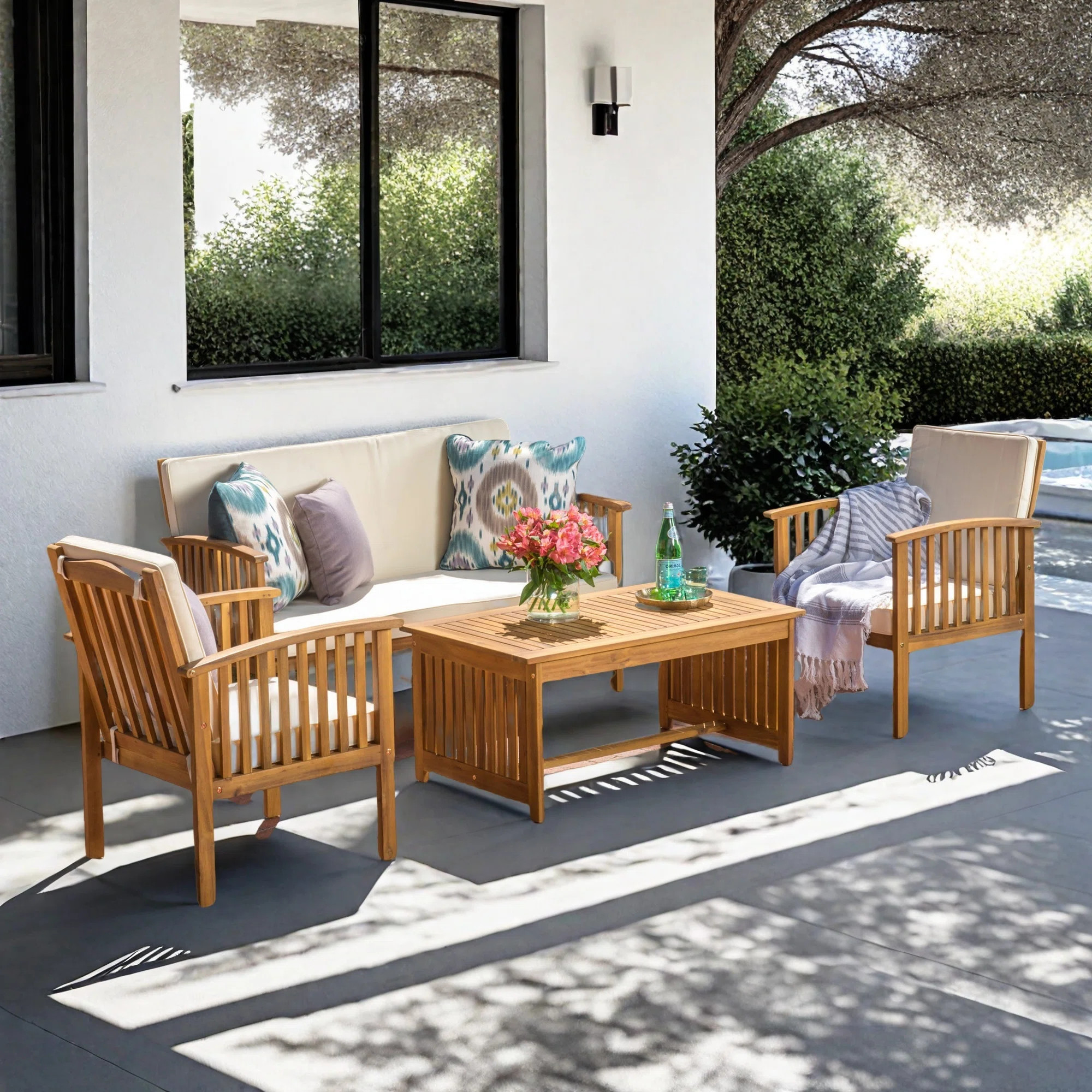 Winston Porter 4 Piece Sofa Seating Group with Cushions & Reviews | Wayfair | Wayfair North America