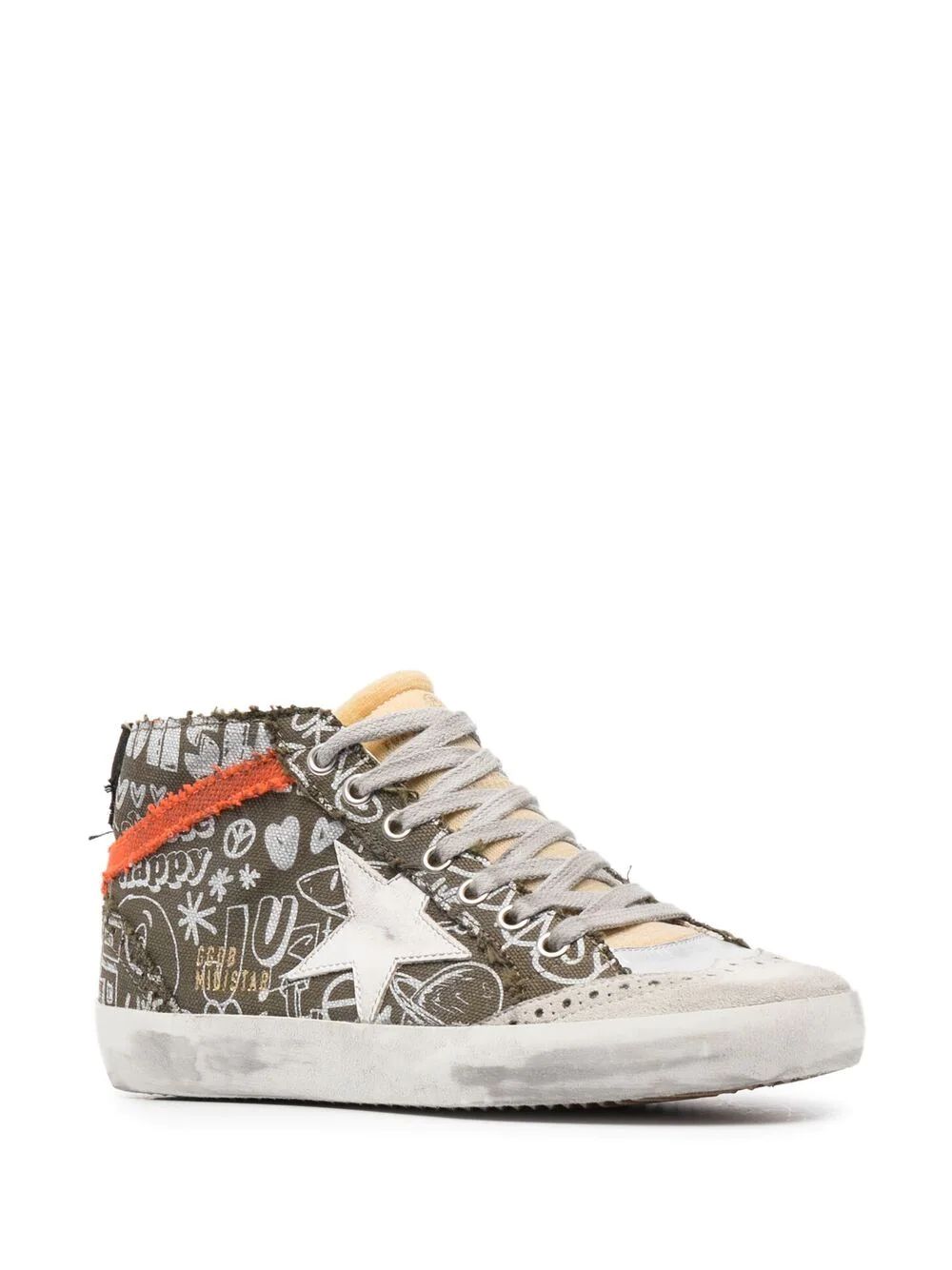 Mid Star lettering print high-top sneakers | Farfetch (US)