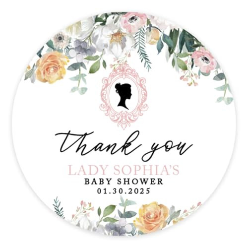 Andaz Press 2 Inch Floral Personalized Thank You Stickers, Floral Tea Party Baby Shower Decorations for Favors, Gifts, Garden Tea Decor Supplies for Bridal Shower, Tea Party Theme Party, 40 Pack | Amazon (US)