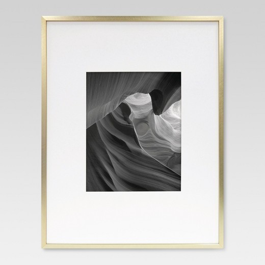 Brass Wall Frame - 14" x 18" Matted for 8" x 10" Photo | Target