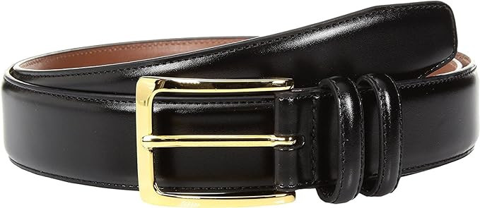 Johnston & Murphy Classic Dress - Belt for Men - Genuine Leather - Tonal Stitching - Polished Gol... | Amazon (US)