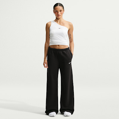 Nike Women's Studio Fleece Medium Weight Mid-Rise Wide-Leg Pants in Blue | IU1958-410 | Nike (US)