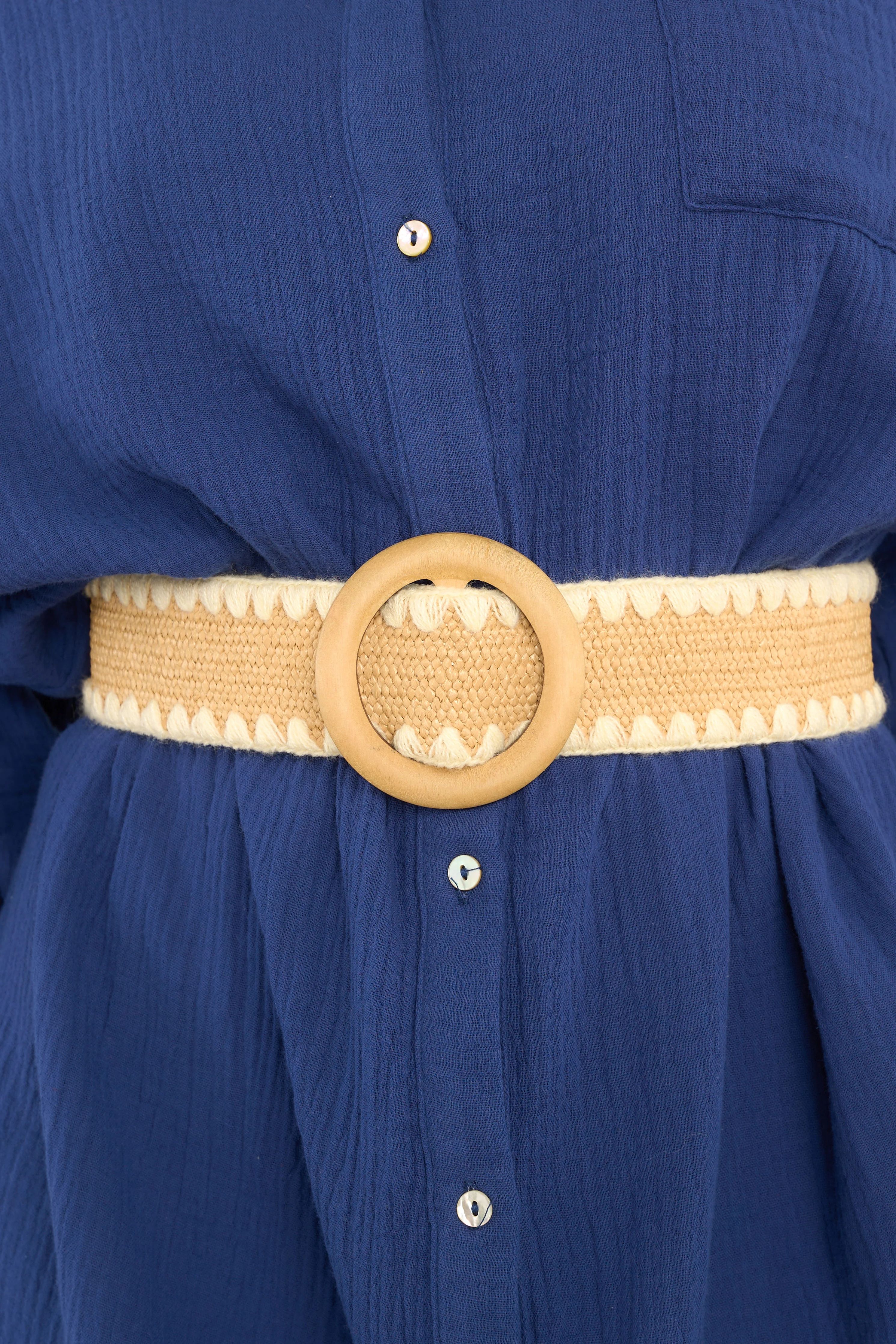 Just Face It Tan Woven Elastic Belt | Red Dress