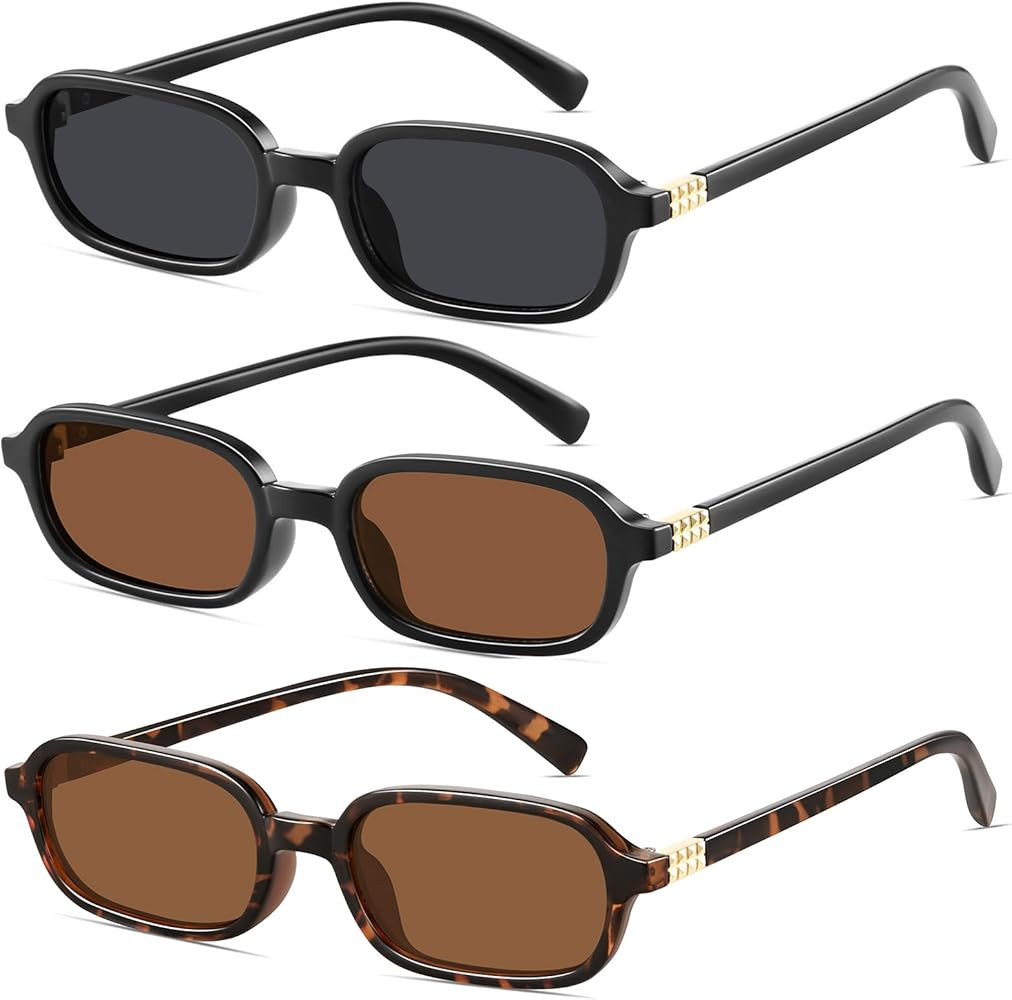 Retro Rectangular Sunglasses for Women Narrow Trendy Small 90s Style Square Frame UV Protection S... | Amazon (US)