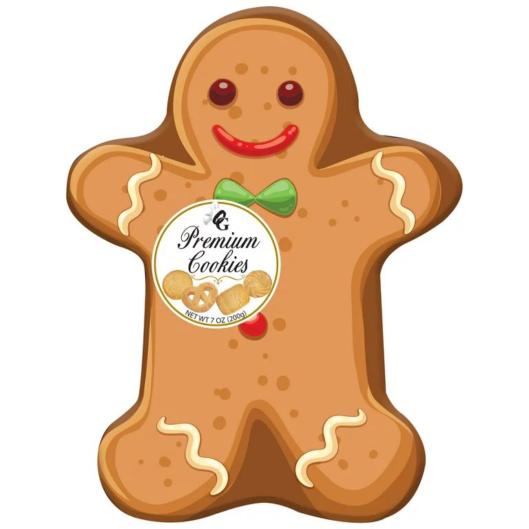 7oz Gingerbread Man Premium Butter Cookie Tin | Walmart (US)