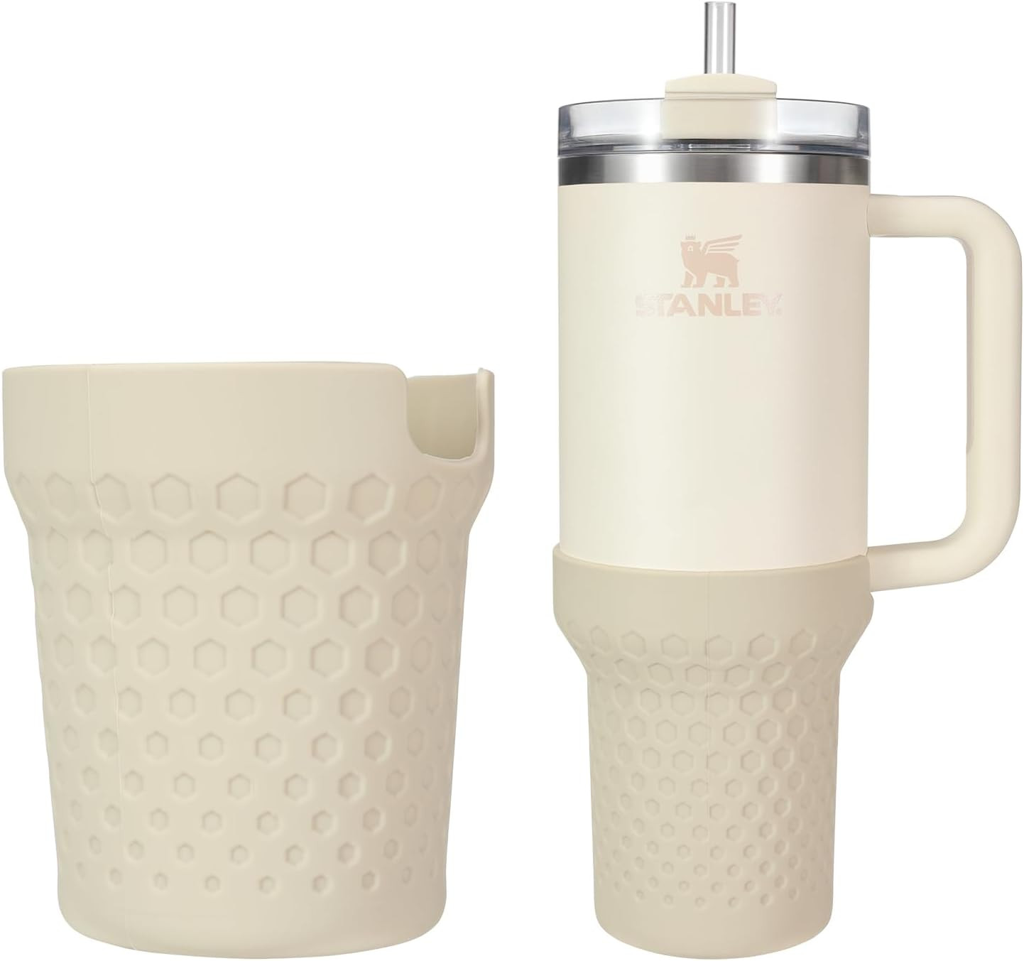 Thxbag Silicone Boot for Stanley Cup 40oz,Beige Boot Sleeve Cover Fit with Stanley H2.0 and Quenc... | Amazon (US)