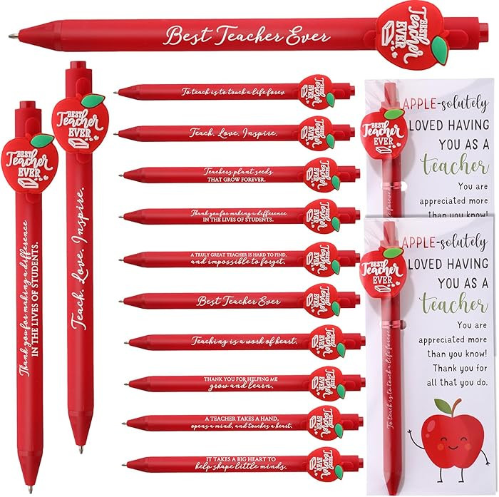Sayglossy Teacher Appreciation Week Gifts 10 Styles Apple Shaped Ballpoint Pen Inspirational Quot... | Amazon (US)