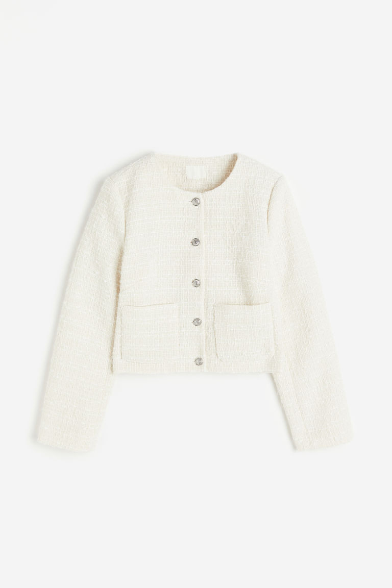 H & M - Bouclé Jacket - White | H&M (US + CA)