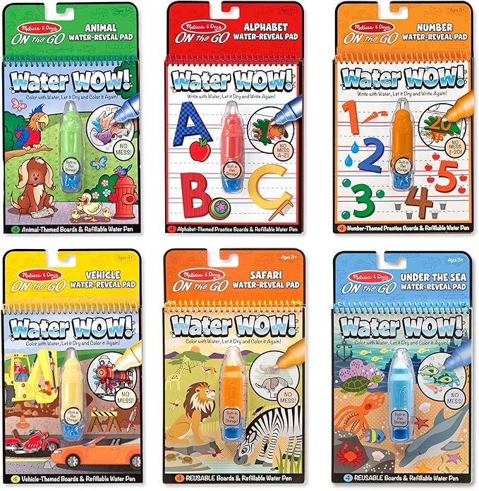 Melissa & Doug Water Wow! - Water Reveal Pad Bundle - Animals, Alphabet, Numbers and More | Amazon (US)