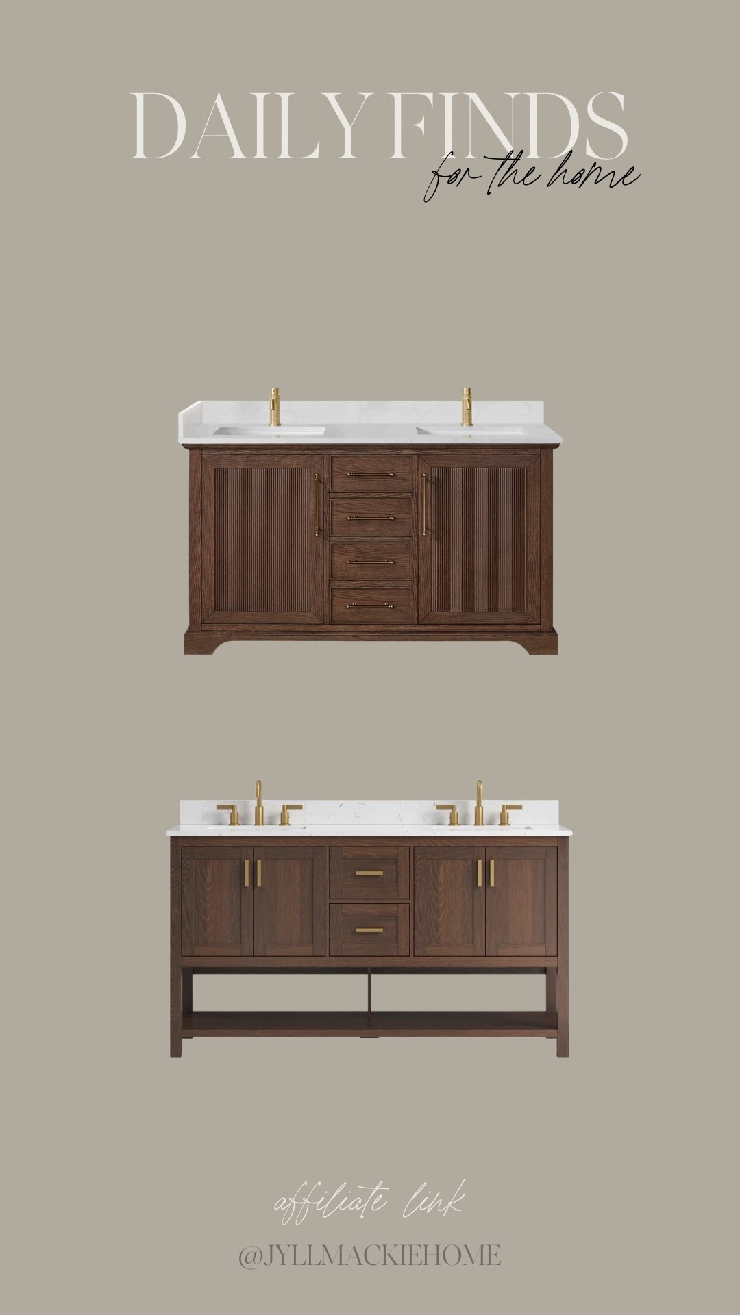 Dark oak bathroom vanities 

#LTKHome