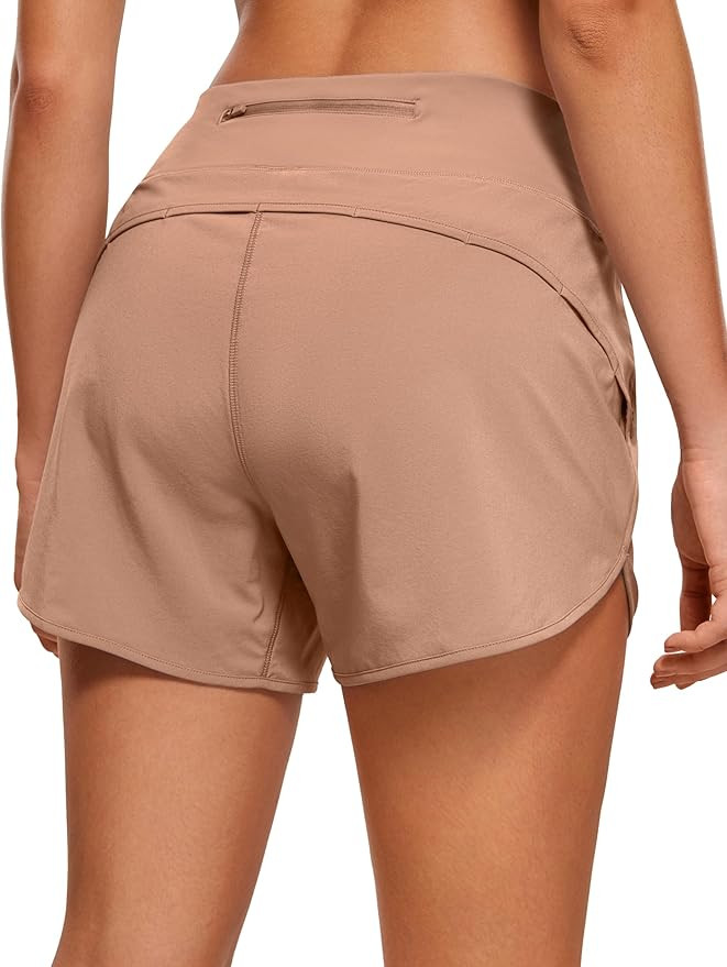 CRZ YOGA High Waisted Running Shorts for Women - 4'' Liner for Gym Athletic Workout with Zipper P... | Amazon (US)
