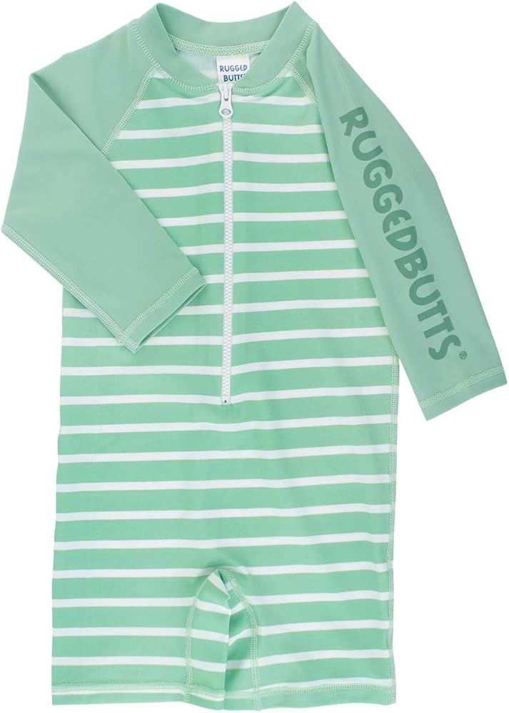 RUGGEDBUTTS® Baby/Toddler Boys Striped One Piece Swimsuit Rash Guard UPF 50+ Sun Protection Romper | Amazon (US)