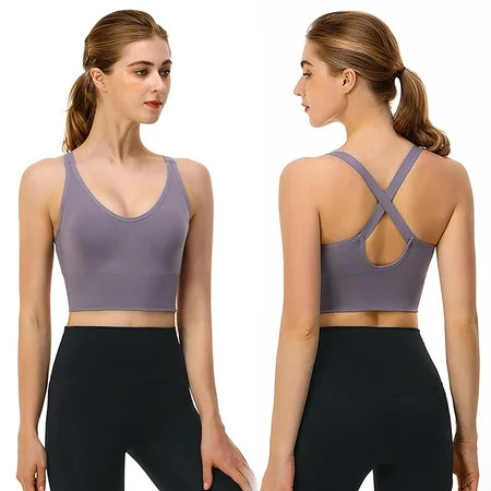 POROPL Black Sports Bra Women Sports Bra Without Steel Ring No Chest Support Yoga Running Vest Linge | Walmart (US)