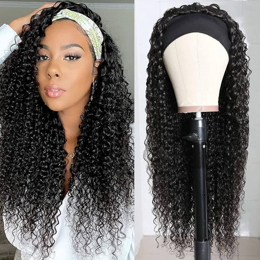 Smoothair Headband Wig Human Hair Kinky Curly Headband Wigs for Black Women Human Hair Wigs Gluel... | Amazon (US)