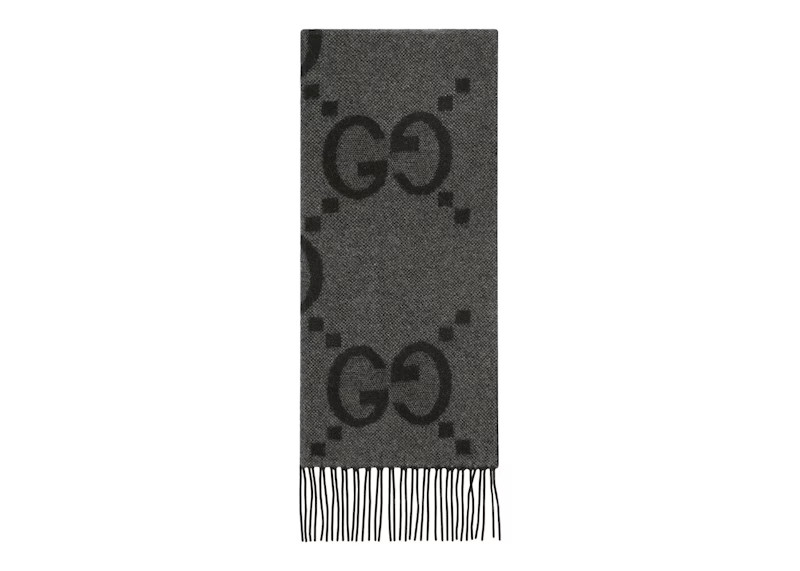 Gucci GG Cashmere Jacquard Scarf Dark Grey/Black | StockX