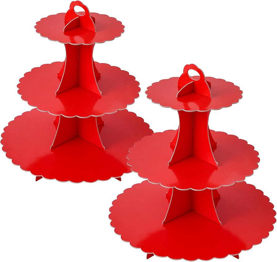 Soleebee 3-Tier Cupcake Stand, Cardboard Cupcake Tower, Dessert Cup Cake Stand Tower for Birthday... | Amazon (US)