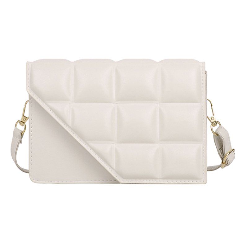BIOSA Women PU Lattice Crossbody Bag Shoulder Bag Female Embossing Solid Color Handbag (White) - ... | Walmart (US)