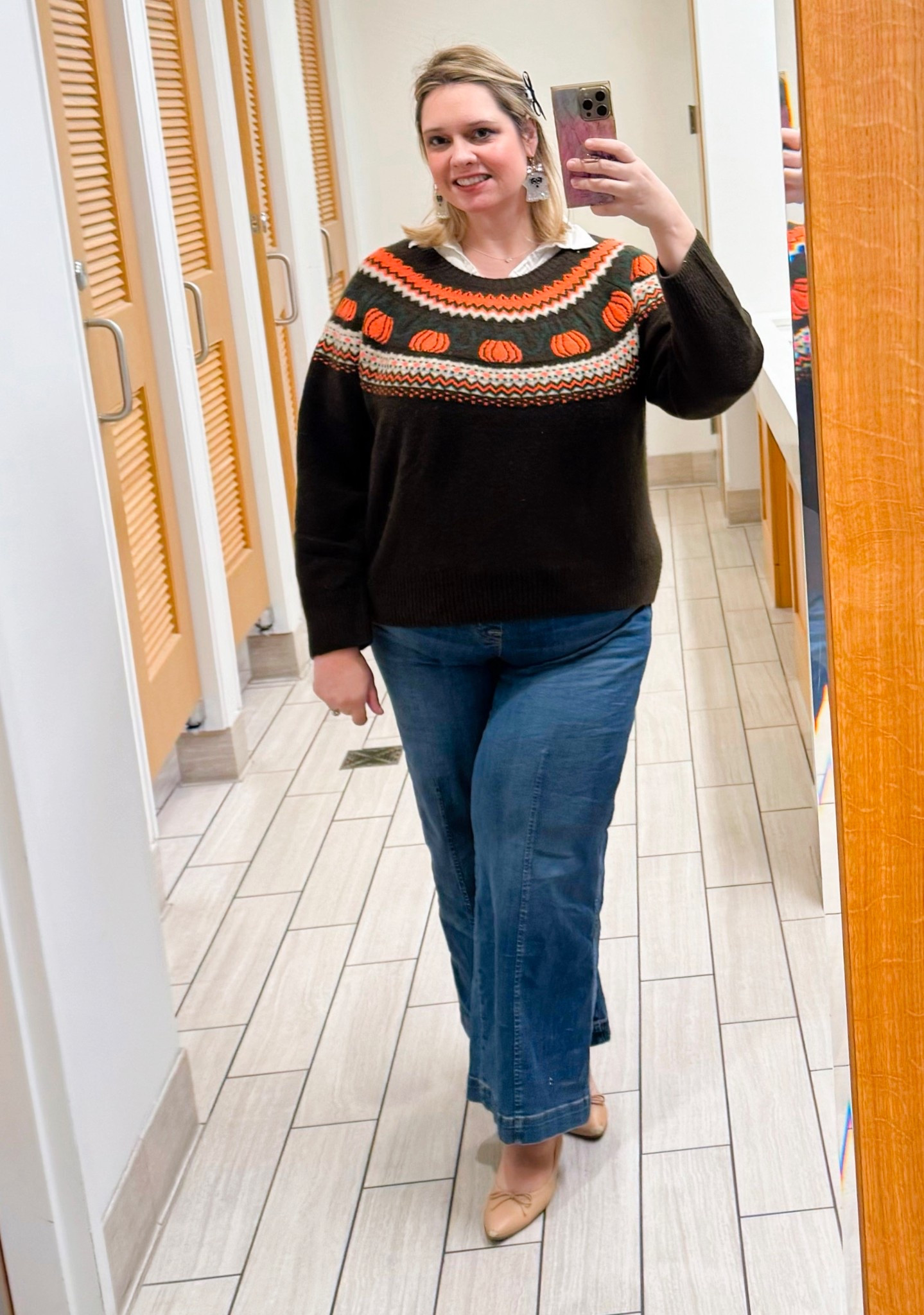 It’s finally sweater weather in Memphis 🙌 This pumpkin cutie will be on repeat between now and Thanksgiving. At 19 weeks pregnant I’m somehow still able to wear my Spanx jeans since they stretch - super impressive quality! 

#LTKPlusSize #LTKStyleTip #LTKFindsUnder50