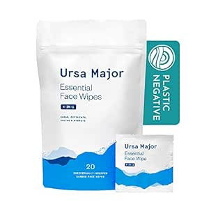 Ursa Major Essential Face Wipes | Natural, Biodegradable, Cruelty-Free | Cleanse, Exfoliate, Soot... | Amazon (US)